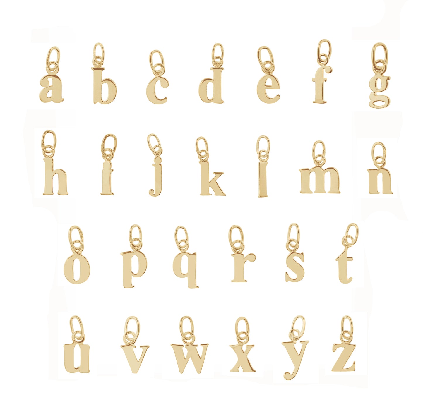 Custom Lowercase Initial Earrings in Gold