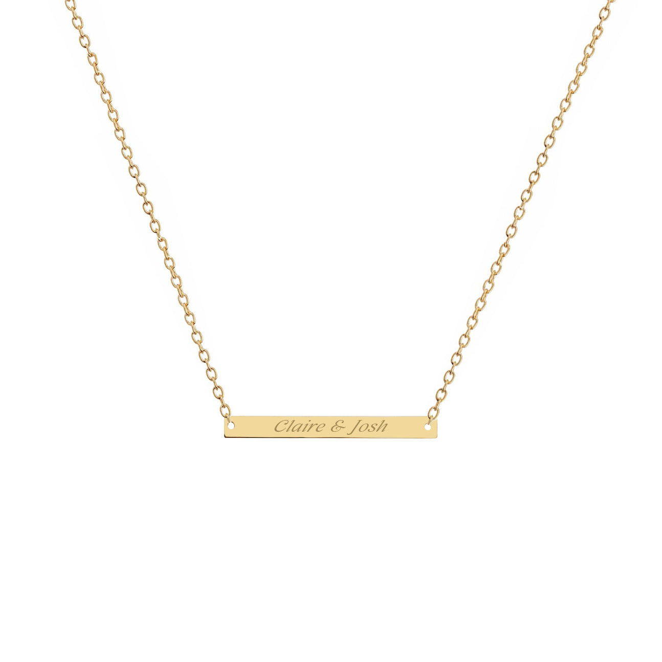 Custom Bar Pendant Necklace in Gold