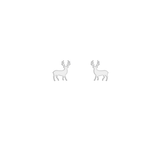 Stag Studs in Sterling Silver