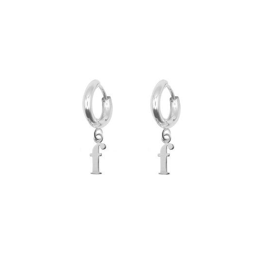 Custom Lowercase Initial Earrings in Silver