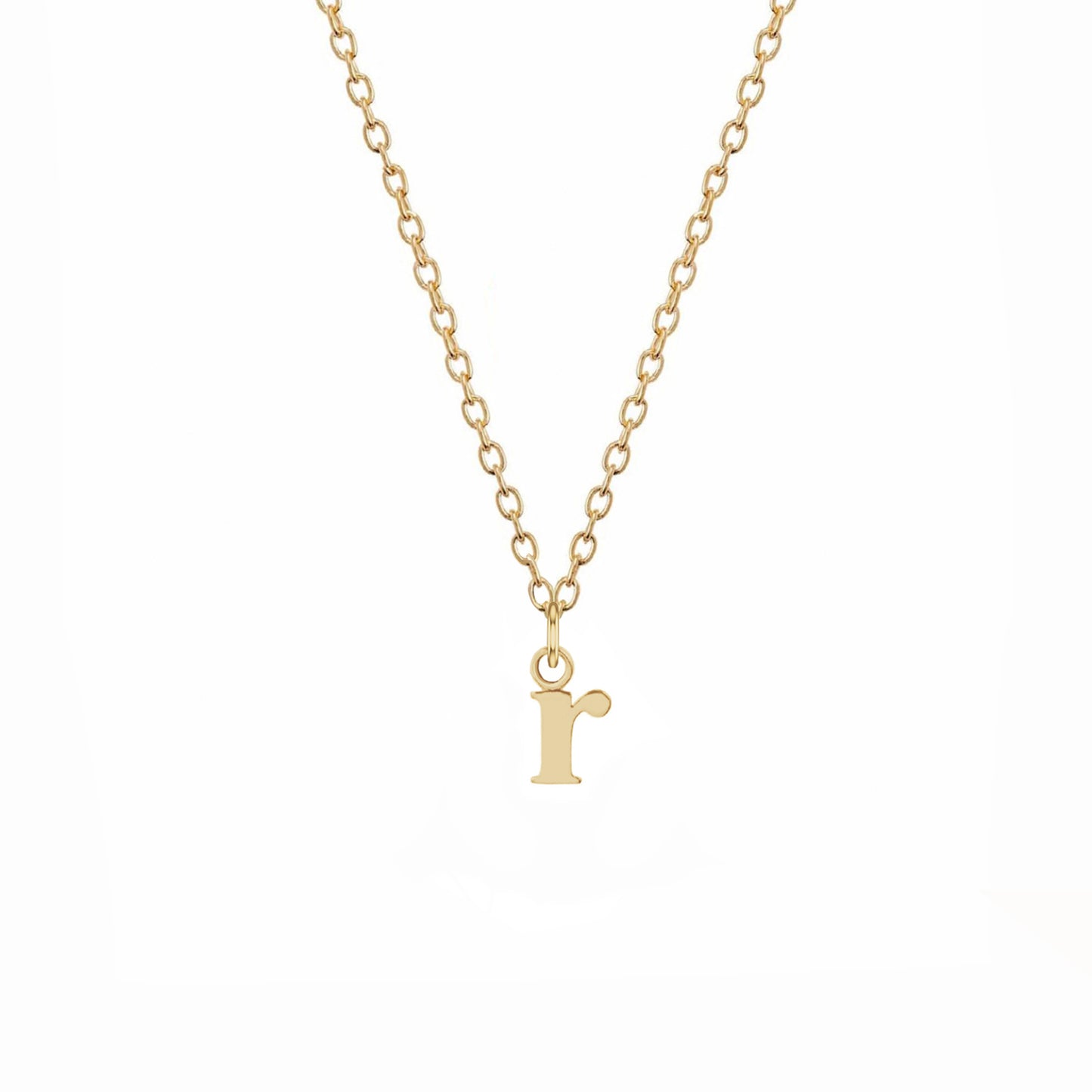 Custom Lowercase Initial Necklace in Gold