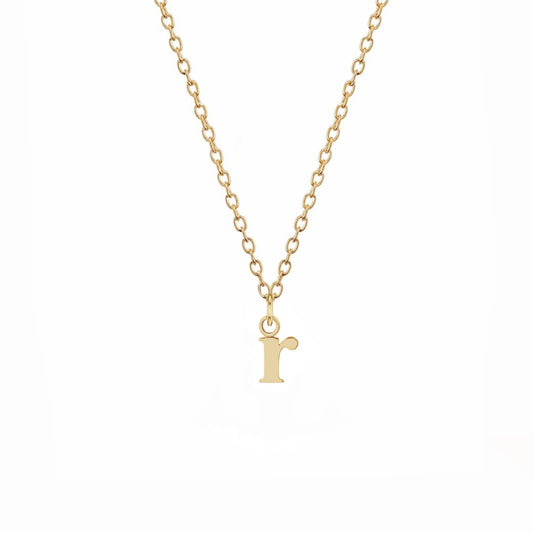 Custom Lowercase Initial Necklace in Gold