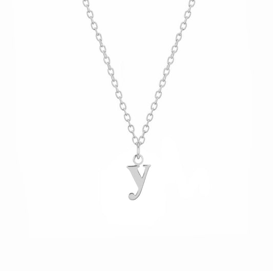 Custom Lowercase Initial Necklace in Silver