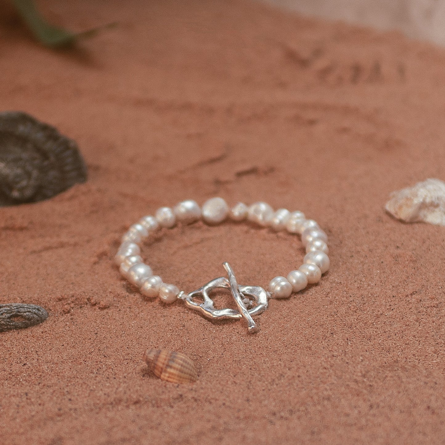 'Siren' Bracelet in Silver with Toggle Closure