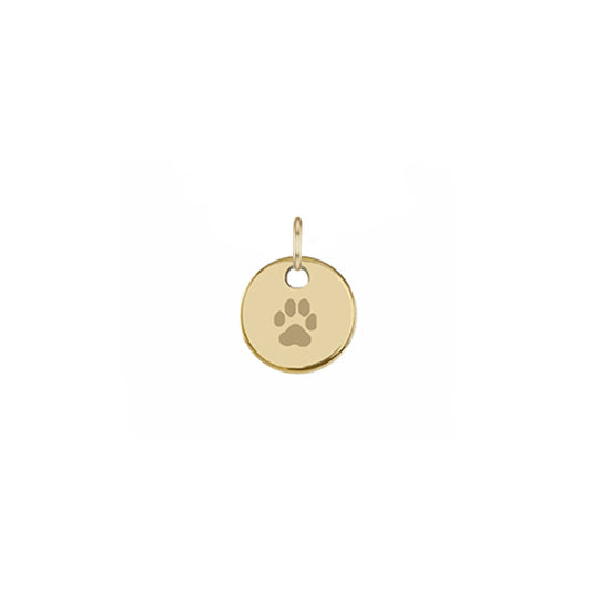 Initial & Pet Footprint Circle Pendant