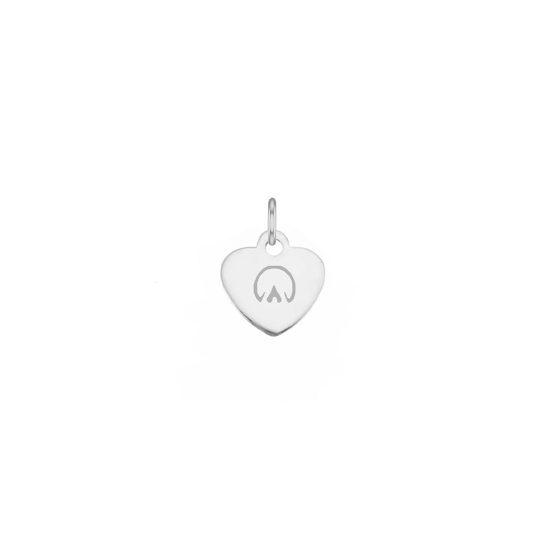 Initial & Pet Footprint Love Heart Pendant